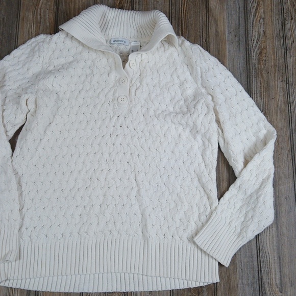 Liz Claiborne Knit Quarter Button Long Sleeve Sweater Top - Picture 3 of 9